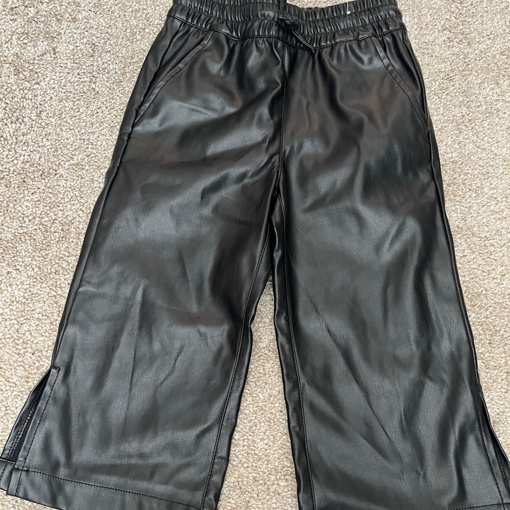 Cotton On Black Faux Leather Kids Pants